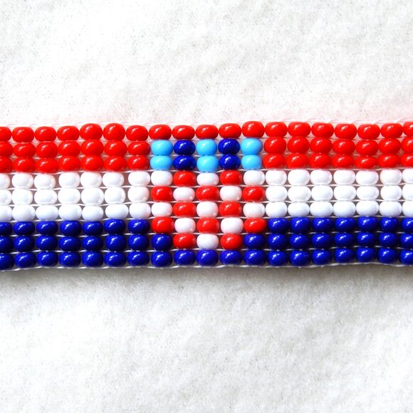 Croatia Croatian flag bead bracelet, handmade, adjustable length - Picture 5 of 6